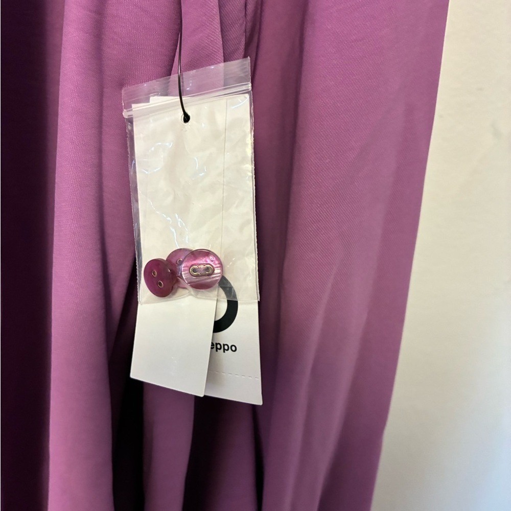 NWT Dee Ocleppo Sumptuous Lavender Peasant Blouse with Long Bishop Sleeves - Picture 8 of 11
